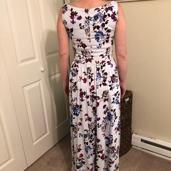 Vintage Floral Print High Low Midi Dress - Picture 6 of 7